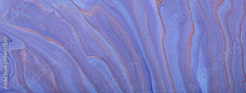 Abstract fluid art background in violet blue tones with marble texture and acrylic pour painting style, macro