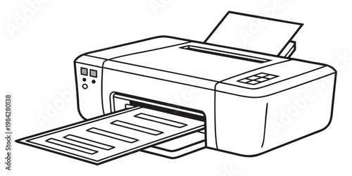 Inkjet document printer with printed page document printing technology hardware equipment business stationery peripheral cartridge administration professional corporate workplace