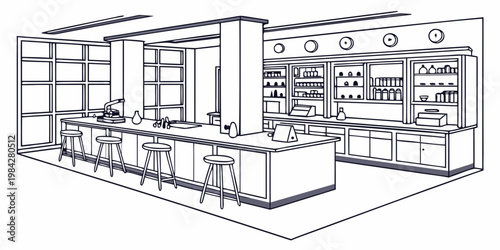 Modern scientific laboratory interior with experimental workstations laboratory interior research chemistry workstation equipment education academic university facility professional