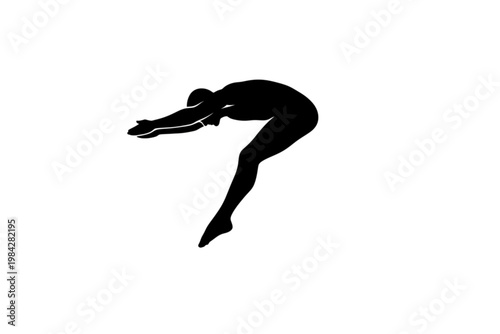 Leap of Faith: A silhouette of a diver gracefully executing a perfect dive, a testament to skill, precision, and the art of movement.
