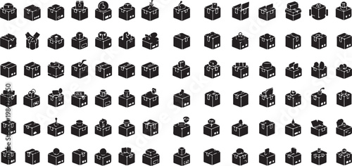 Black Apple Icons on White Background Pattern