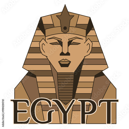 Abstract vector Sphinx is a seventh wonder of the world isolated transparent background. Modern travel art with Sphinx and bold Egypt text. Ideal t-shirt hoodies print decor design. Editable store