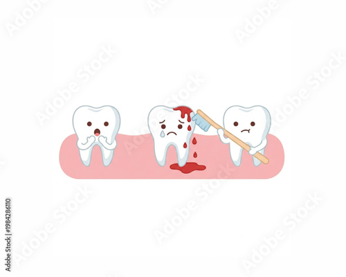 Dental pain and oral hygiene concept illustration