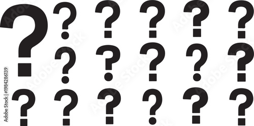 Many question marks in a puzzled concept image