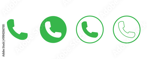Phone call icon accept and decline. Icons depict the option to accept or decline phone call with red and green buttons. Phone icon. Answer and hang up the phone icon. Accept and decline incoming call