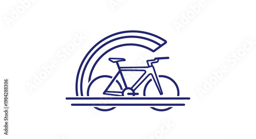 Modern bicycle with curved line design.