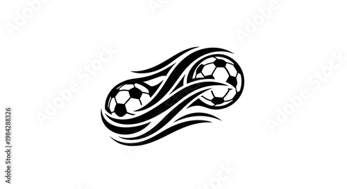 Soccer Balls in Flame Design Sports.