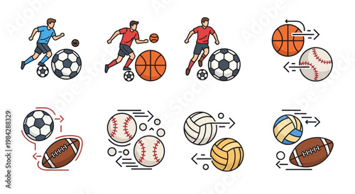 Sports Balls and Athletes in Action.