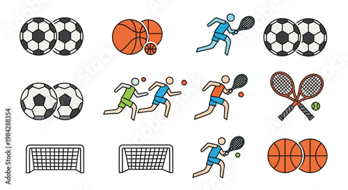 Sports icons and balls collection.