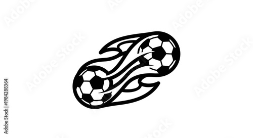Black soccer ball flame design.