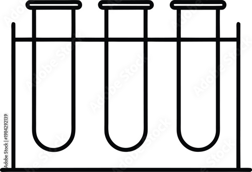 test tube   cylindrical glass with rounded bottom silhouette vector illustration on transparent background