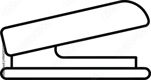 stapler   desktop stapler in top down view  hinge silhouette vector illustration on transparent background