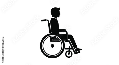 Silhouette of a person in a wheelchair representing accessibility