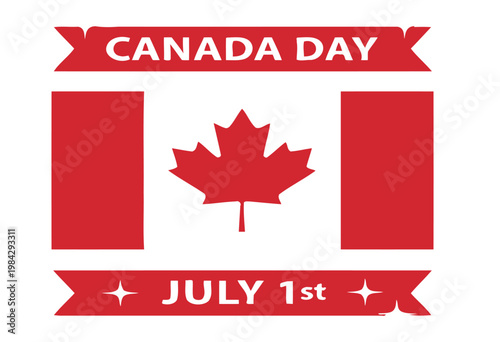 Canada day celebration a vibrant flag design with festive text and imagery