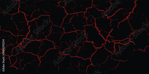 Seamless pattern with volcanic cracks with lava, glowing crevices. Abstract print