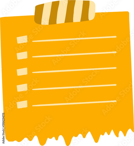 Cute Sticky Note Paper With Tape Illustration