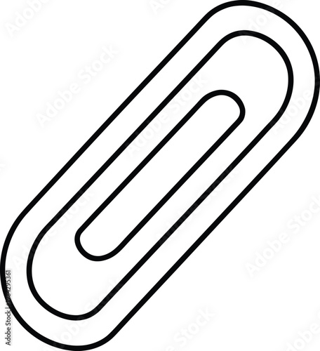 paper clip single looped wire clip slig silhouette vector illustration on transparent background