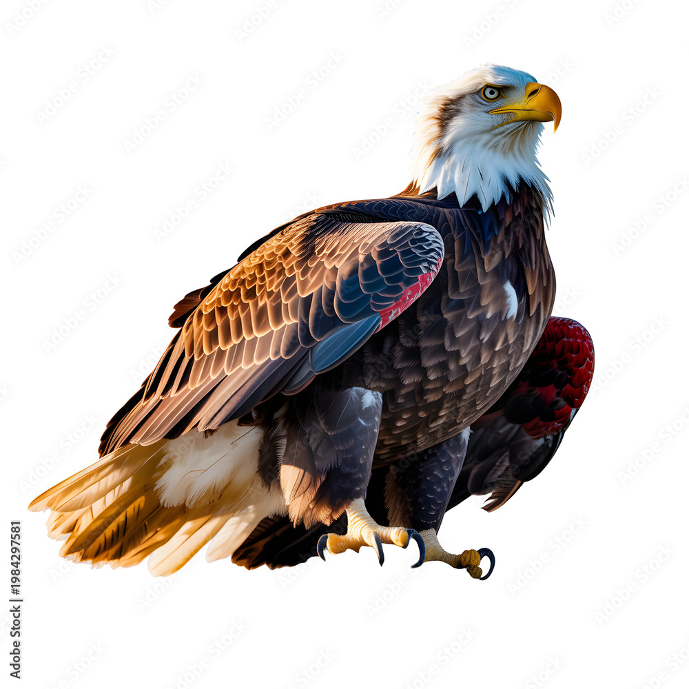 Obraz premium American bald eagle standing proudly, vector illustration