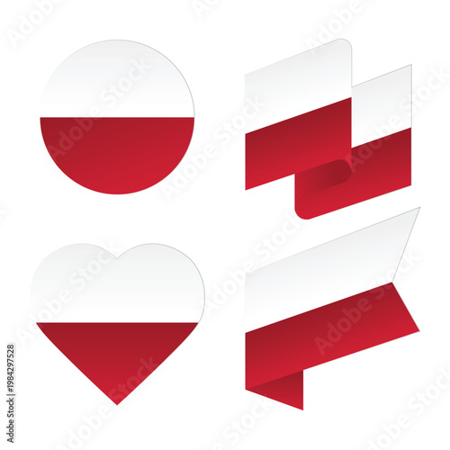 Free Download Repulic of Poland Heart Flag Vector Illustration - GFXLoad