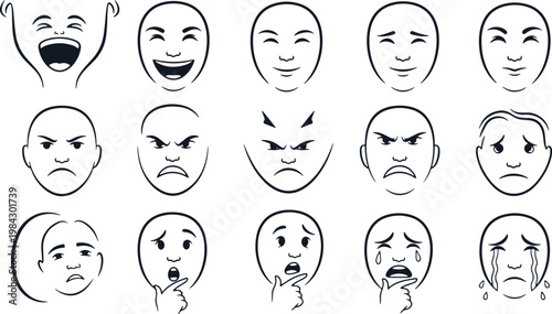 Collection of various facial expressions