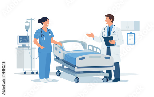 Clinical support environment where a medical team works together efficiently during routine operations, highlighting structure, cooperation, and reliability in healthcare