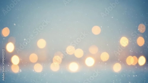 Soft bokeh lights creating a dreamy background in winter scene  