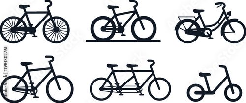 Collection of various bicycle silhouettes