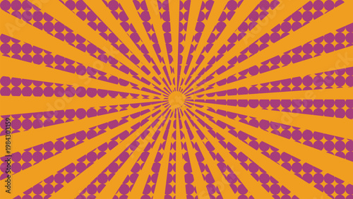 Vibrant circus background dynamic orange and purple burst for big top shows and entertainment designs