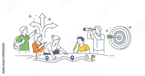 Personal ambition and future planning in a lifestyle or educational context where individuals make decisions that shape their long term direction, illustrated by a person