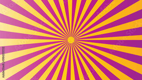 Vibrant circus background dynamic radial burst of orange and purple stripes for entertainment design