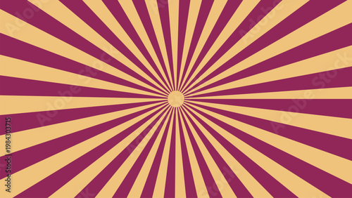 Vintage circus background radiant sunburst pattern in purple and gold for big top events and designs