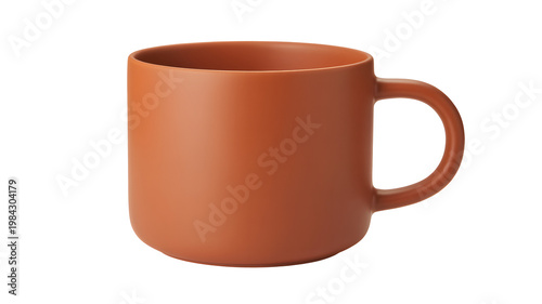 Terracotta mug, ceramic coffee cup, brown kitchenware, home decor