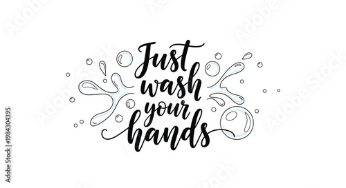 A close-up illustration showing hands being washed with water and soap for essential daily hygiene and excellent health care.