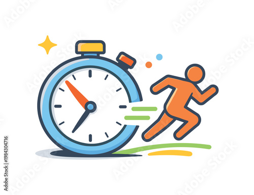 Sports training and performance timing in a fitness-oriented concept highlighting precision and improvement of physical activity, a stopwatch combined with a small