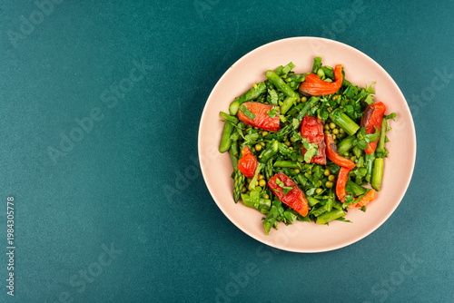Smoked Trout Salad with Asparagus and Green Peas