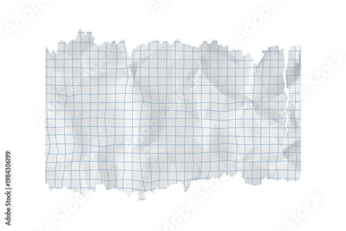 Paper piece rip for background torn square grid and school education collage vector. Isolated scrapbook blue for letter old template and illustration copybook checkered. Paper texture notebook.