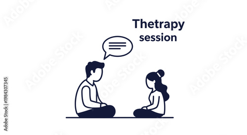 Thetrapy session with a man and woman sitting cross-legged