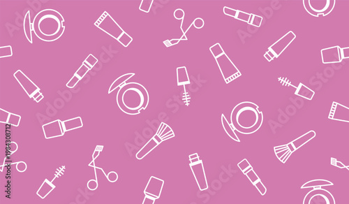 Cute cosmetic pattern background vector design