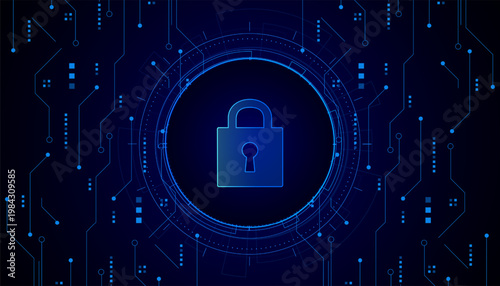Cyber security technology concept , Shield With Keyhole icon , personal data , vector illustration.	
