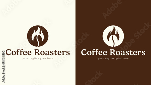 minimalist caffe logo, modern coffee shop symbol,  Vintage coffee roasters logo design, rustic coffee bean emblem for cafe branding, retro vector illustration for coffee shop, minimalist hot beverage 