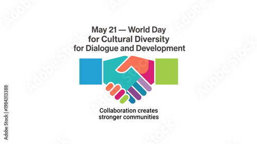 World Day for Cultural Diversity with handshake symbol and colorful shapes, unity collaboration and inclusion concept, modern flat vector illustration Free Download World Day for Cultural Diversity with handshake symbol and colorful shapes, unity collaboration and inclusion concept, modern flat vector illustration - GFXLoad