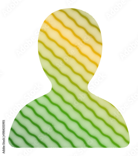 Abstract silhouette of a person with a vibrant, wavy gradient pattern, representing individuality and diversity.