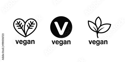 Three Different Vegan Certification Logos vegetarian