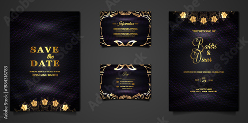 luxury elegant wedding invitation card set