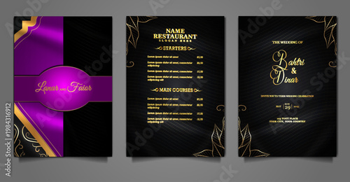 luxury elegant wedding invitation set