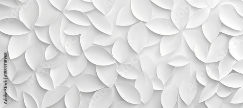 Elegant Abstract Floral Design with White Petals and Modern Geometric Patterns in 3D Rendering