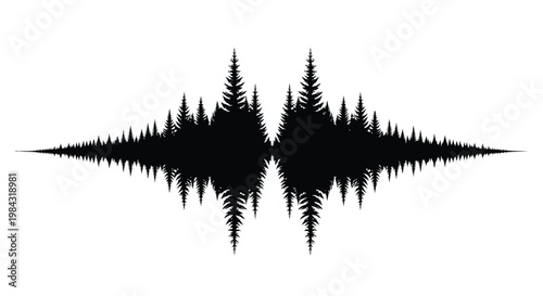 Tableau sur toile A striking visual representation depicts a forest landscape shaped like an audio