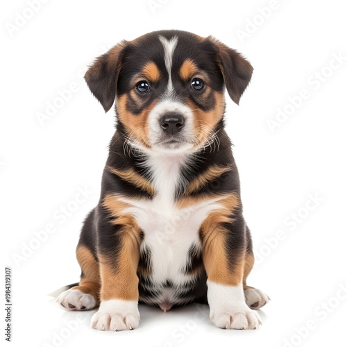 jack russell terrier puppy on white background