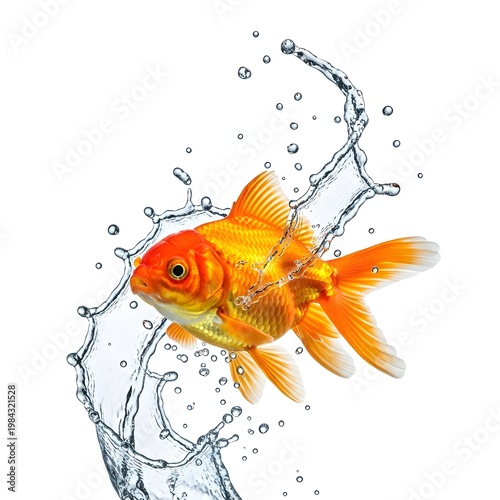 goldfish jumping out of the water