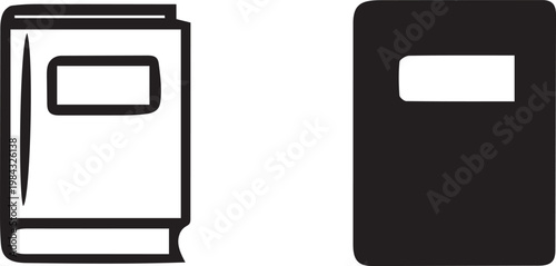 Icons of a closed book and a notebook, representing closed subjects or pending information, ready for future study or creative input.